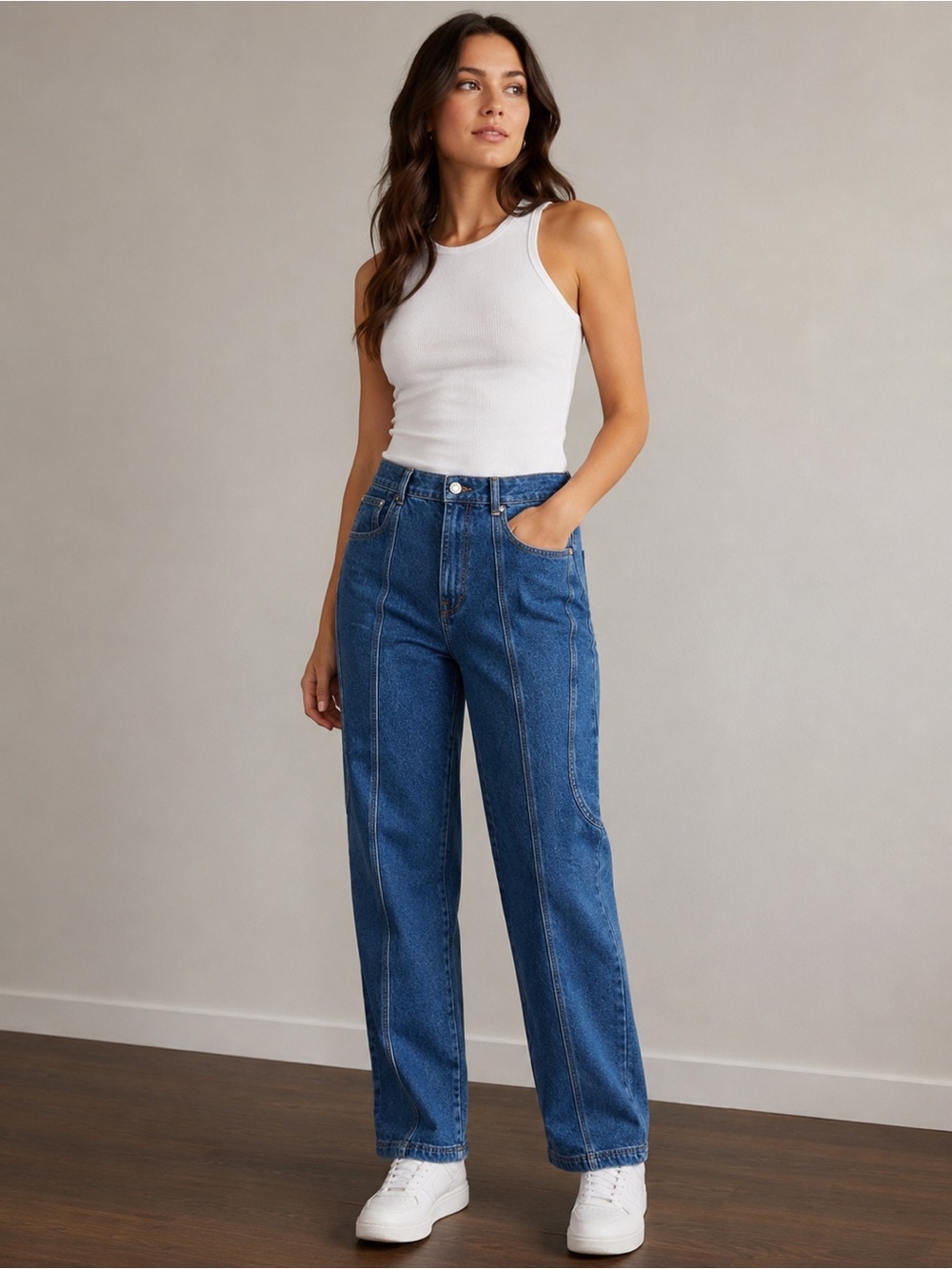 TRUSSARDI Womens Straight Leg Jeans Blue Cotton Sz 32